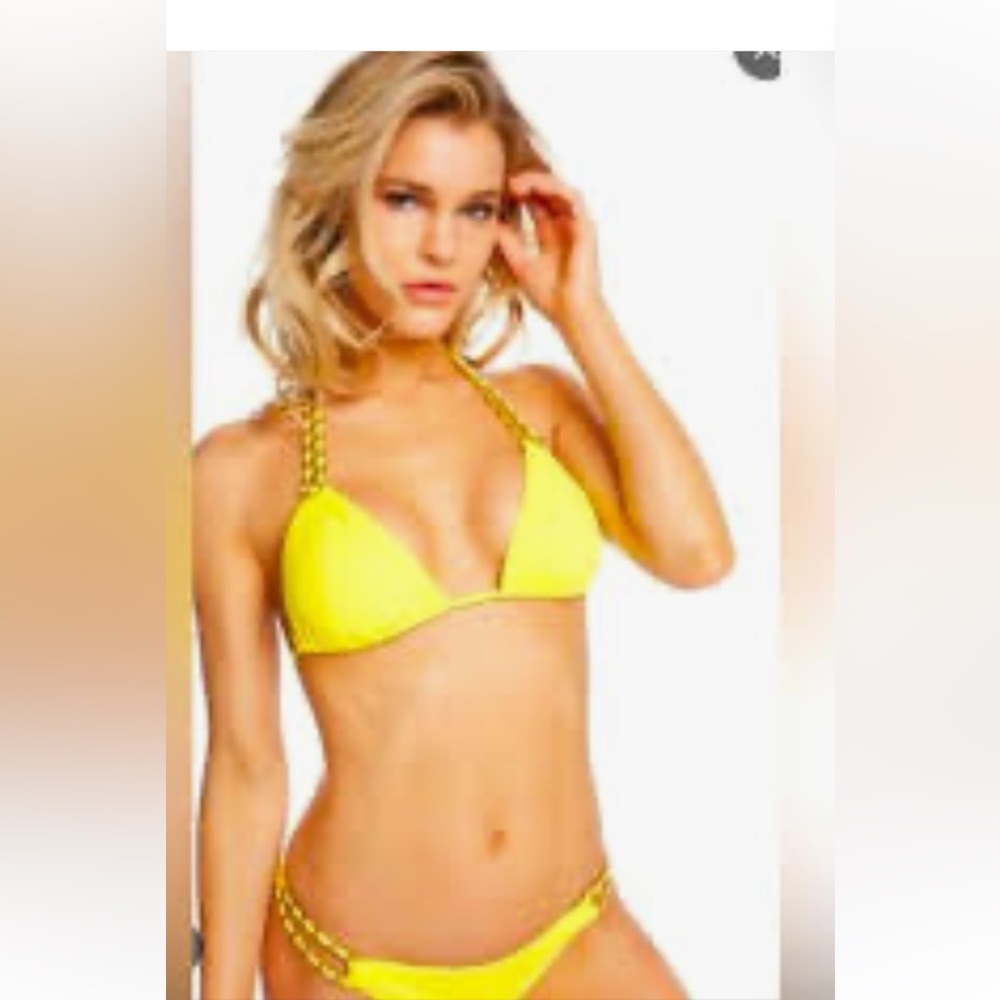 SauvageMariposa Halter BlackYellow Bikini Set